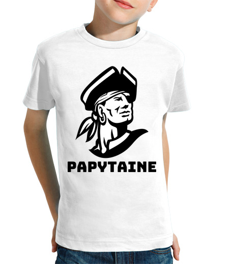 Tee Shirt Pour Enfant Manche Courte Papytaine Capitaine De Navire Marin