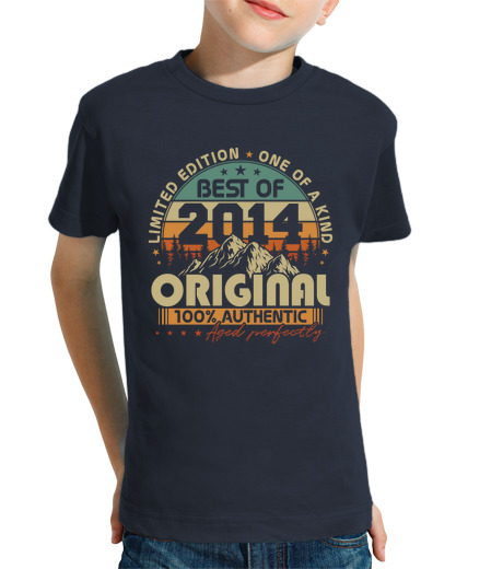 Tee Shirt Pour Enfant Manche Courte Original 2014 - Anniversaire 10 Ans