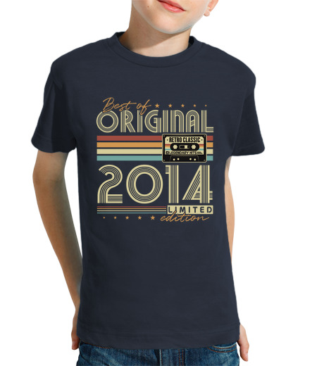 Tee Shirt Pour Enfant Manche Courte Original 2014 vintage Cadeau 10 ans