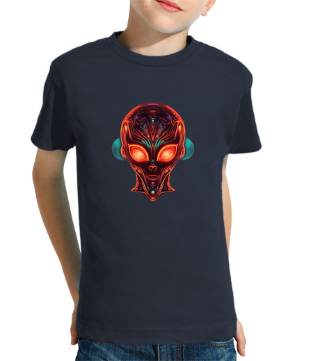 Tee Shirt Pour Enfant Manche Courte faire face aliens and au roid