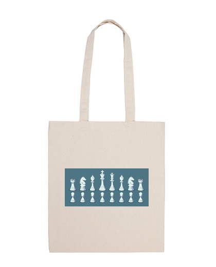 Image of chess game of champion pieces beach bag tote
