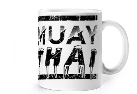 Image of muay thai boxing cup coffee tea croissants infusion herbal tea