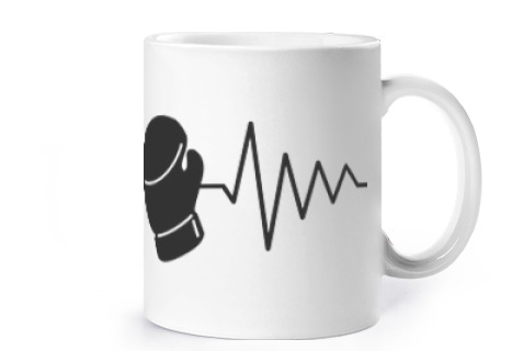 Image of boxing electrocardiogram gloves cup coffee tea croissants infusion herbal tea