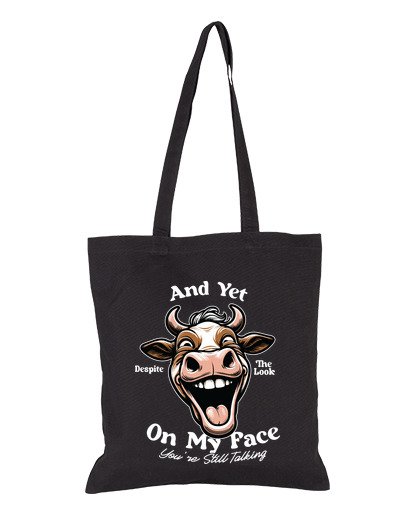 Image of cow face you still love me funny beach bag relationship choice