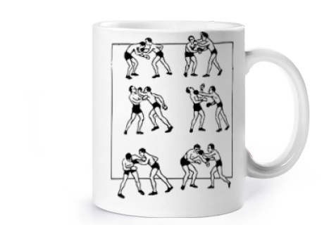Image of boxing different exercises sport cup coffee tea croissants herbal tea infusion