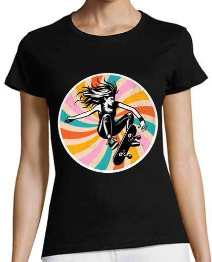 Image of skateboarder girl skateboarding skater