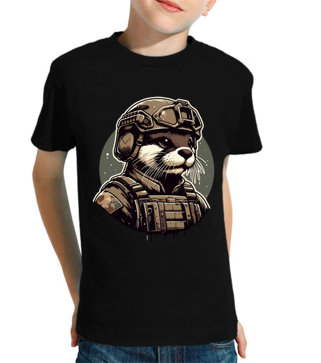 Tee Shirt Pour Enfant Manche Courte soldat loutre