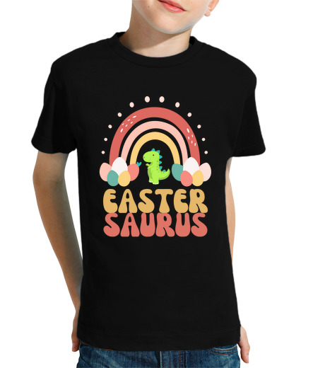 Tee Shirt Pour Enfant Manche Courte dinosaure de Pâques