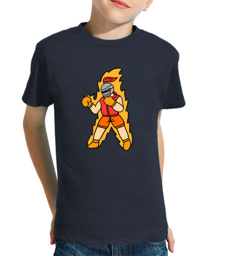 Tee Shirt Pour Enfant Manche Courte boxe de chevalier de dessin animé cool