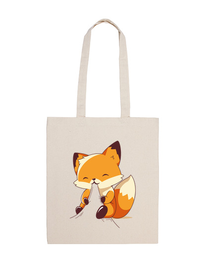 Image of fox who eats polo shirt top bag beach vacation tote