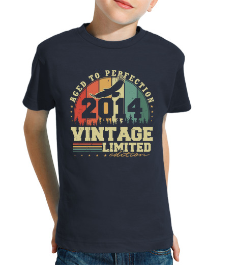 Tee Shirt Pour Enfant Manche Courte Anniversaire 10 Ans - Vintage 2014