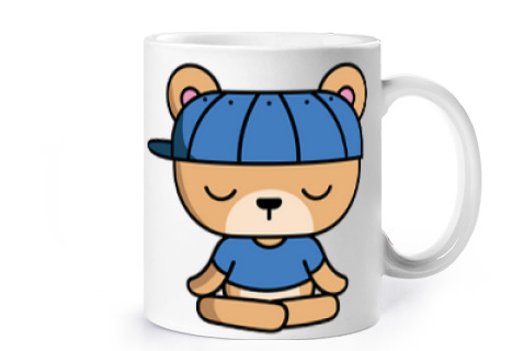 Image of teddy bear casual casual outfit bear cup coffee tea croissants herbal tea infusion milk cocoa