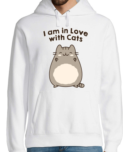 Sweat-shirt À Capuche Pour Homme je suis en amour avec les chats