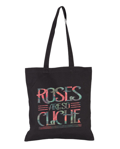 Image of roses are cliché irony humor bag vacation beach tote bouquet love