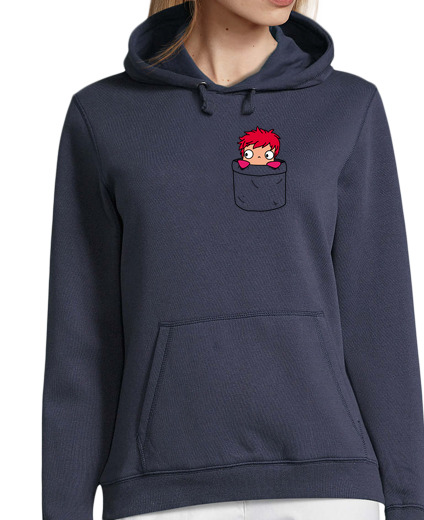 Sweat-shirt À Capuche Pour Femme ponyo dans une poche