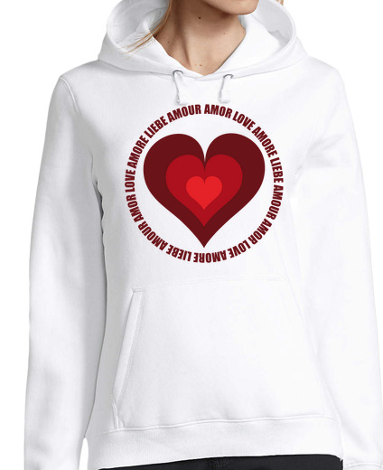 Sweat-shirt À Capuche Pour Femme amour coeur