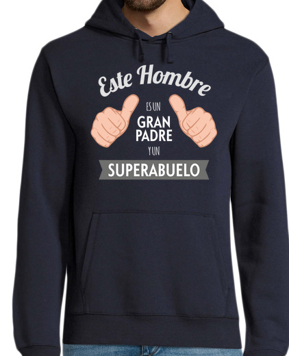 Sweat-shirt À Capuche Pour Homme grand-père et superabuelo (fond noir)