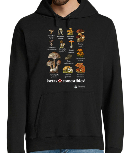 Sweat-shirt À Capuche Pour Homme champignons comestibles (fond sombre)