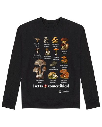 Sweat Unisexe champignons comestibles (fond sombre)