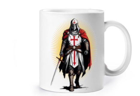 Image of templar templars knight knights cup coffee tea croissants role play costume outfit