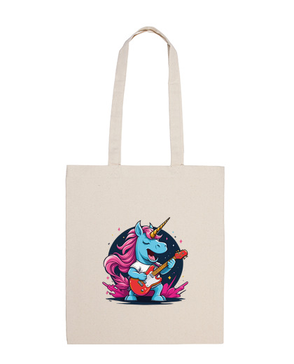 Image of unicorn playing guitar rock pop pool bag vacation beach tote