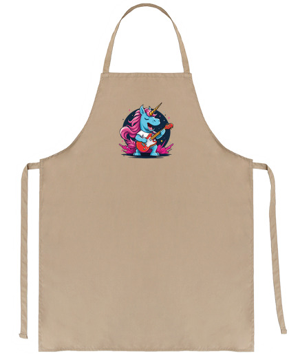 Image of unicorn who plays guitar rock pop seller waiter waitress saleswoman crafts