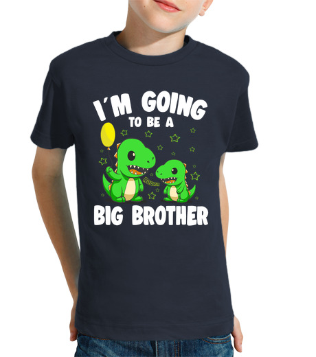 Tee Shirt Pour Enfant Manche Courte grand frère promu dinosaure grand frère