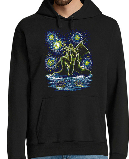 Sweat-shirt À Capuche Pour Homme nuit de cthulhu