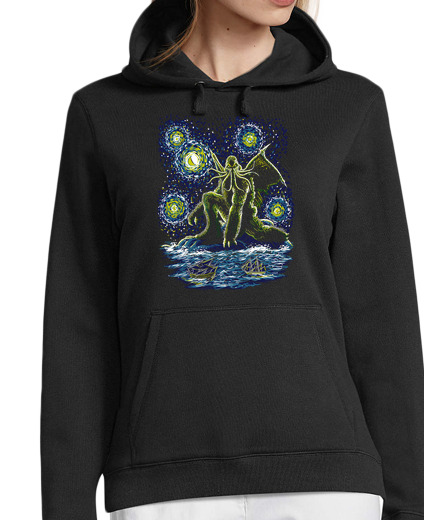 Sweat-shirt À Capuche Pour Femme nuit de cthulhu