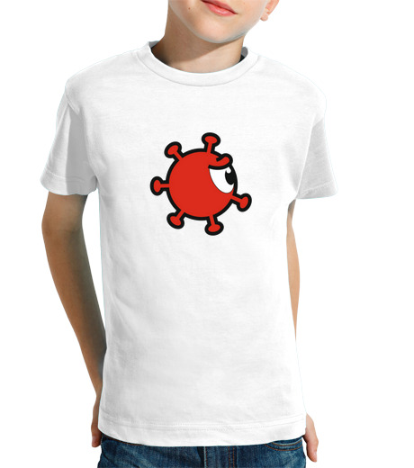 Tee Shirt Pour Enfant Manche Courte coronavirus rouge