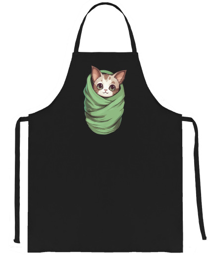 Image of kitten wrap blanket wrap seller saleswoman waiter waitress bartender craft