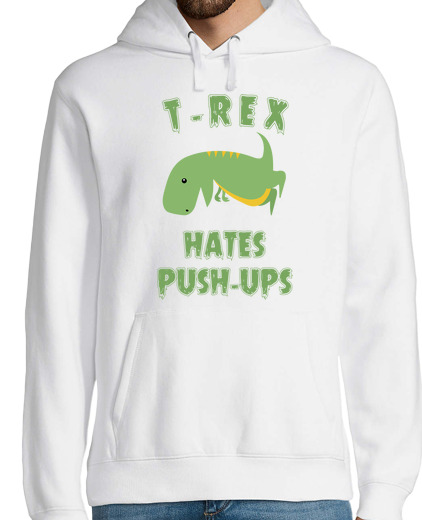 Sweat-shirt À Capuche Pour Homme t-rex déteste push ups