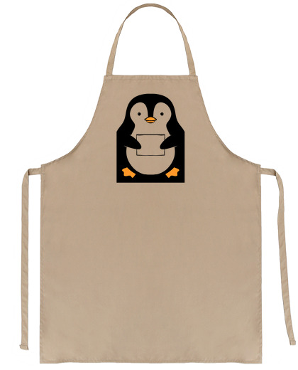 Image of penguin customizable photo text seller waiter bartender
