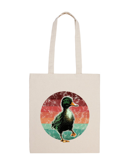 Image of sunset duck retro vintage beach bag vacation pool tote