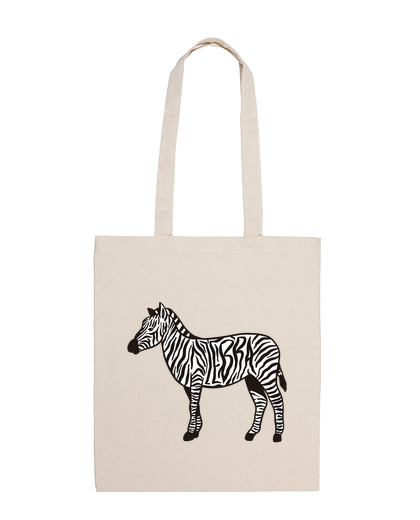 Image of zebra with stripes marked zebra bag beach pool vacation tote