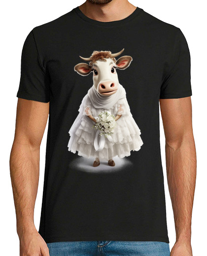 Image of cow in bride vintage retro funny butcher butchery