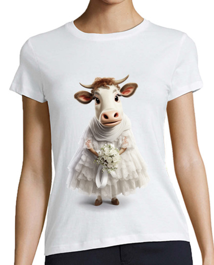 Image of cow in bride vintage retro funny butcher shop butcher