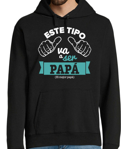 Sweat-shirt À Capuche Pour Homme ce gars-là va être un papa (fond noir)