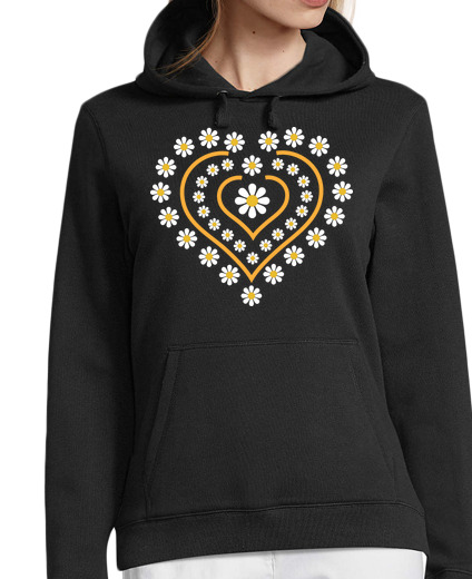 Sudadera Con Capucha Para Mujer CORAZON MARGARITAS laTostadora