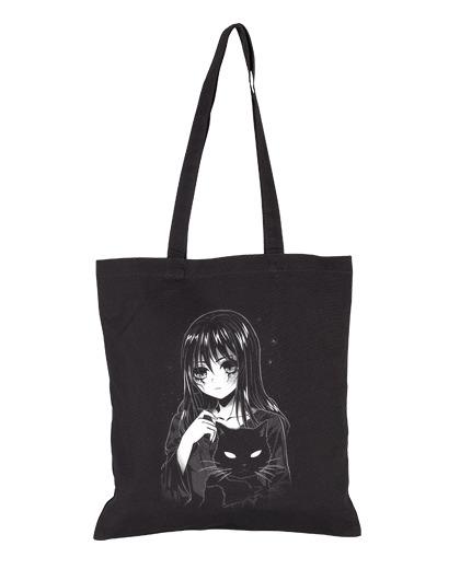 Image of anime black cat bag girl pool scary creepy vid beach vacation