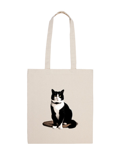 Image of cat tuxedo cat customizable bag beach pool vacation tote