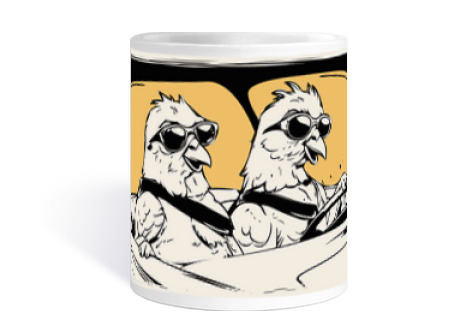 Image of pigeons car driver humor cup coffee tea wood pigeon dovecote