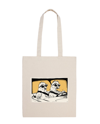 Image of pigeons car driver humor bag beach vacation tote ramier dovecote