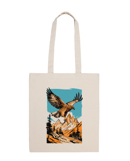 Image of mountain golden eagle observation shopping bag beach tote