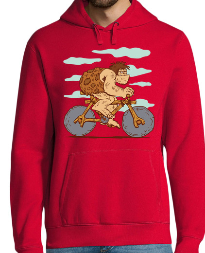 Sweat-shirt À Capuche Pour Homme homme de cro-magnon qui fait du vélo