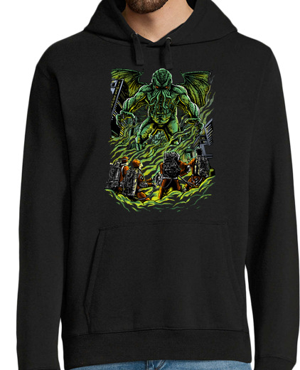 Sweat-shirt À Capuche Pour Homme cthulhu vs ghostbusters