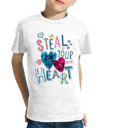 T-shirt bambino manica corta rubare your cuore