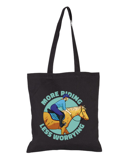 Image of horse rider riding on her horse bag vacation beach tote