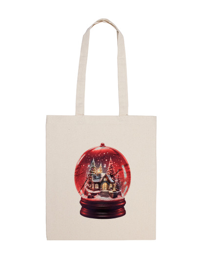 Image of vintage glass snow globe retro bag shopping shopping tote