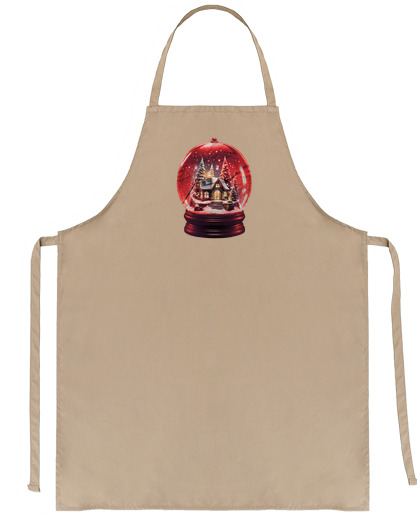 Image of vintage glass snow globe retro seller gift package saleswoman waiter waitress bartender